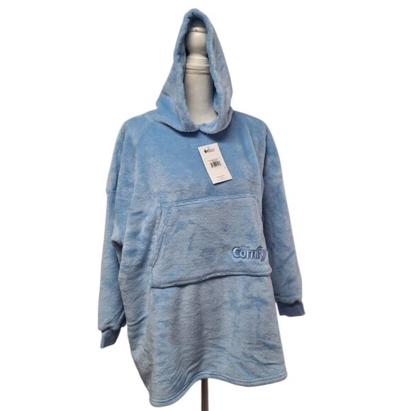 The Comfy Blue Pullover Sweatshirt Hoodie Soft One Size Womens Cozy Snuggle - Picture 2 of 10